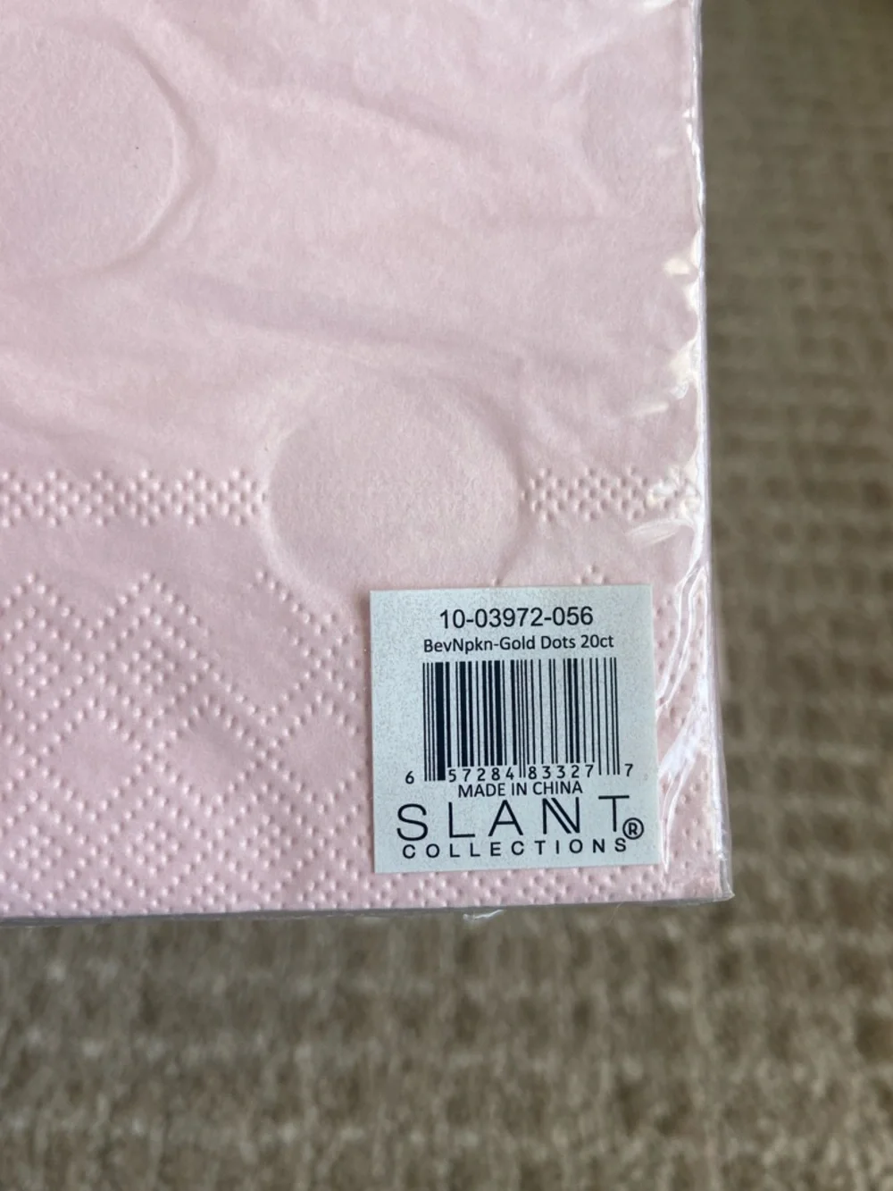 Bundle of 2 Pink Paper Napkins with Gold Polka Dots - Party Beverage Napkins‎